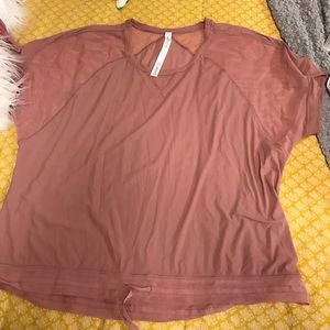 Brand new Lululemon draw string mesh top